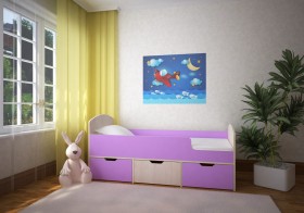 Кровать Малыш-мини Дуб молочный/Ирис в Искитиме - iskitim.katalogmebeli.com | фото