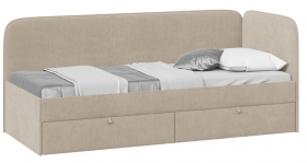 Кровать «Молли» с мягкой обивкой (900) тип 1 (Микровелюр Scandi Cream 03) в Искитиме - iskitim.katalogmebeli.com | фото