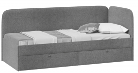 Кровать «Молли» с мягкой обивкой (900) тип 1 (Микровелюр Scandi Graphite 22) в Искитиме - iskitim.katalogmebeli.com | фото
