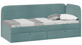 Кровать «Молли» с мягкой обивкой (900) тип 1 (Микровелюр Scandi Indigo 11) в Искитиме - iskitim.katalogmebeli.com | фото 1