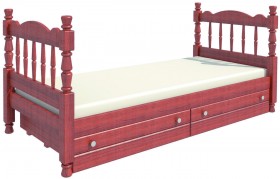 Кровать одинарная Аленка из массива сосны 800*1890 Орех в Искитиме - iskitim.katalogmebeli.com | фото 2