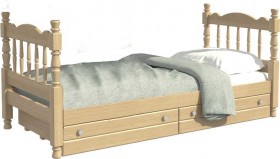 Кровать одинарная Аленка из массива сосны 800*1890 Сосна в Искитиме - iskitim.katalogmebeli.com | фото