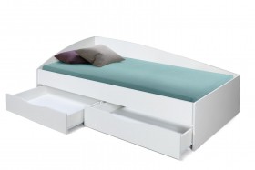 Кровать одинарная "Фея - 3" (асимметричная) (2000х900) New/(белый / белый / ДВПО белый) в Искитиме - iskitim.katalogmebeli.com | фото 3