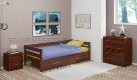 Кровать одинарная ГЛОРИЯ из массива сосны  900*2000 (Орех) в Искитиме - iskitim.katalogmebeli.com | фото