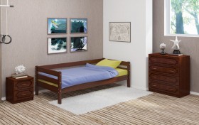 Кровать одинарная ГЛОРИЯ из массива сосны  900*2000 (Орех) в Искитиме - iskitim.katalogmebeli.com | фото 3
