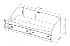 Кровать с 2-мя ящиками «Навигатор» (Дуб Каньон) в Искитиме - iskitim.katalogmebeli.com | фото 6