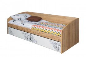 Кровать с 2 ящиками «Оксфорд» (Ривьера/Белый с рисунком) в Искитиме - iskitim.katalogmebeli.com | фото 3
