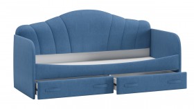Кровать «Молли» с мягкой обивкой (900) тип 1 (Микровелюр Scandi Indigo 11) в Искитиме - iskitim.katalogmebeli.com | фото 4