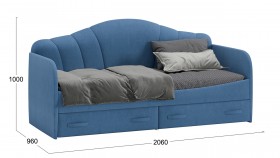 Кровать «Молли» с мягкой обивкой (900) тип 1 (Микровелюр Scandi Indigo 11) в Искитиме - iskitim.katalogmebeli.com | фото 6