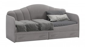Кровать с мягкой спинкой и ящиками «Сабрина» 900 Светло-серый в Искитиме - iskitim.katalogmebeli.com | фото