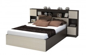 Кровать с прикроватным блоком КР 552 Спальня Basya (венге/белфорт) в Искитиме - iskitim.katalogmebeli.com | фото 1
