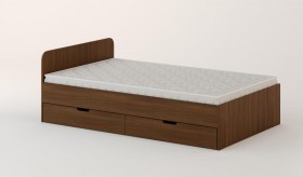 Кровать с ящиками 1200 (Орех темный) в Искитиме - iskitim.katalogmebeli.com | фото