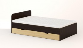 Кровать с ящиками 1200 (Венге/Беленый дуб) в Искитиме - iskitim.katalogmebeli.com | фото