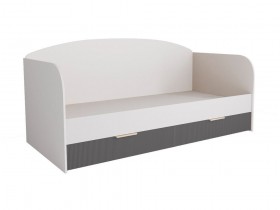 Кровать с ящиками ДКД 2000.1 Лавис (Белый софт/Графит софт/корпус Белый) в Искитиме - iskitim.katalogmebeli.com | фото