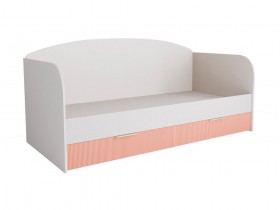 Кровать с ящиками ДКД 2000.1 Лавис (Белый софт/Персик софт/корпус Белый) в Искитиме - iskitim.katalogmebeli.com | фото