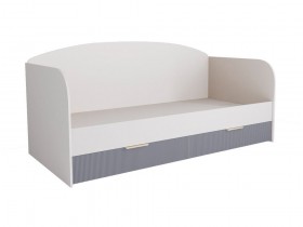 Кровать с ящиками ДКД 2000.1 Лавис (Белый софт/Серый Эмалит/корпус Белый) в Искитиме - iskitim.katalogmebeli.com | фото