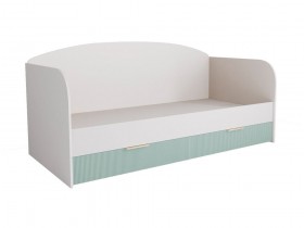 Кровать с ящиками ДКД 2000.1 Лавис (Белый софт/Зеленый софт/корпус Белый) в Искитиме - iskitim.katalogmebeli.com | фото