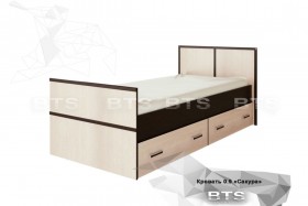 Кровать Сакура с настилом и ящиками 0,9 (Венге/Лоредо) в Искитиме - iskitim.katalogmebeli.com | фото 1