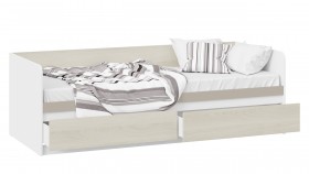 Кровать «Сканди» с 2 ящиками Дуб Гарден/Белый/Глиняный серый в Искитиме - iskitim.katalogmebeli.com | фото 2