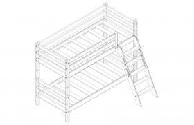 Кровать Соня вариант 12 низкая с наклонной лестницей Белый полупрозрачный в Искитиме - iskitim.katalogmebeli.com | фото 3