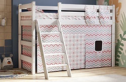 Кровать Соня вариант 6 полувысокая с наклонной лестницей Белый полупрозрачный в Искитиме - iskitim.katalogmebeli.com | фото