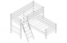 Кровать Соня вариант 8 угловая с наклонной лестницей Белый полупрозрачный в Искитиме - iskitim.katalogmebeli.com | фото 3