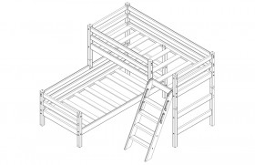 Кровать Соня вариант 8 угловая с наклонной лестницей Белый полупрозрачный в Искитиме - iskitim.katalogmebeli.com | фото 4
