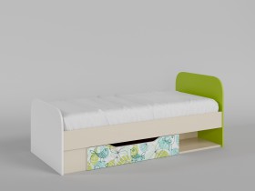 Кровать Твит 1650х750 (Белый/Зеленый/корпус Клен) в Искитиме - iskitim.katalogmebeli.com | фото