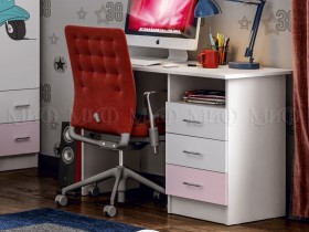 Стол письменный Fashion-1 Вега (Белый/Розовый) в Искитиме - iskitim.katalogmebeli.com | фото