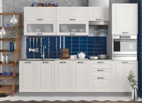 Модульная кухня Капри 2,7 м (Липа белый/Серый) в Искитиме - iskitim.katalogmebeli.com | фото