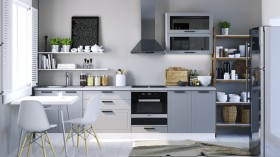 Модульная кухня Глетчер 3 м (Гейнсборо силк/белый) в Искитиме - iskitim.katalogmebeli.com | фото