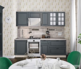 Кухня Регина 24 2,4 м (Серый матовый/Белый) в Искитиме - iskitim.katalogmebeli.com | фото