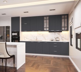 Кухонный гарнитур 1,8м Луксор высокие модули (Клен серый/корпус белый) в Искитиме - iskitim.katalogmebeli.com | фото 2