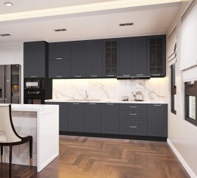 Кухонный гарнитур 1,8м Луксор высокие модули (Клен серый/корпус венге) в Искитиме - iskitim.katalogmebeli.com | фото