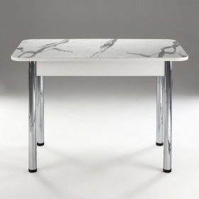 Кухонный стол 1100*700/400 ф 2 Пластик, мрамор белый в Искитиме - iskitim.katalogmebeli.com | фото