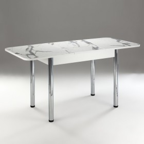 Кухонный стол 1100*700/400 ф 2 Пластик, мрамор белый в Искитиме - iskitim.katalogmebeli.com | фото 2