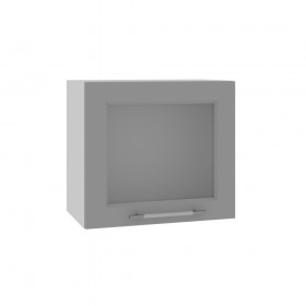 Квадро ВПГС 500 шкаф верхний горизонтальный со стеклом высокий (Шоколад кожа/корпус Серый) в Искитиме - iskitim.katalogmebeli.com | фото