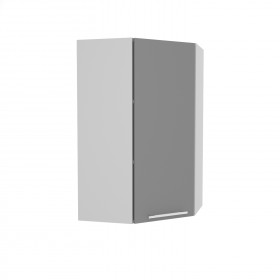 Квадро ВПУ 550 шкаф верхний угловой высокий (Шоколад кожа/корпус Серый) в Искитиме - iskitim.katalogmebeli.com | фото