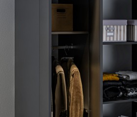 Леон СБ-3364/1 Шкаф 4 дверный с ящиками Диамант серый в Искитиме - iskitim.katalogmebeli.com | фото 2