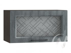 Либерти Шкаф верхний горизонтальный со стеклом ШВГС 609 (Холст грей/корпус венге) в Искитиме - iskitim.katalogmebeli.com | фото