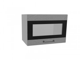 Лофт ПГСФ 500 шкаф верхний горизонтальный со стеклом и фотопечатью (Штукатурка серая/корпус Серый) в Искитиме - iskitim.katalogmebeli.com | фото