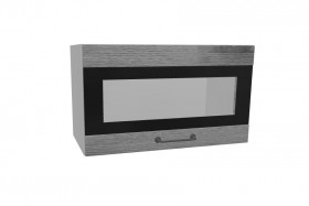 Лофт ПГСФ 600 шкаф верхний горизонтальный со стеклом и фотопечатью (Дуб цикорий/корпус Серый) в Искитиме - iskitim.katalogmebeli.com | фото