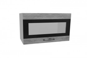 Лофт ПГСФ 600 шкаф верхний горизонтальный со стеклом и фотопечатью (Дуб майский/корпус Серый) в Искитиме - iskitim.katalogmebeli.com | фото