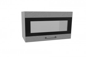 Лофт ПГСФ 600 шкаф верхний горизонтальный со стеклом и фотопечатью (Штукатурка серая/корпус Серый) в Искитиме - iskitim.katalogmebeli.com | фото