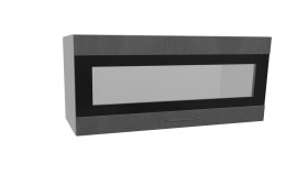 Лофт ПГСФ 800 шкаф верхний горизонтальный со стеклом и фотопечатью (Бетон темный/корпус Серый) в Искитиме - iskitim.katalogmebeli.com | фото