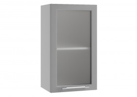 Лофт ПС 400 шкаф верхний со стеклом (Штукатурка серая/корпус Серый) в Искитиме - iskitim.katalogmebeli.com | фото