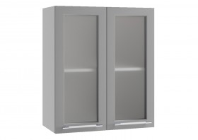 Лофт ПС 600 шкаф верхний со стеклом (Штукатурка серая/корпус Серый) в Искитиме - iskitim.katalogmebeli.com | фото