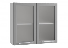 Лофт ПС 800 шкаф верхний со стеклом (Дуб бурый/корпус Серый) в Искитиме - iskitim.katalogmebeli.com | фото