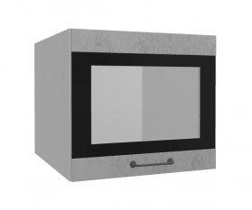 Лофт ВПГСФ 500 шкаф верхний горизонтальный со стеклом высокий с фотопечатью (Бетон светлый/корпус Серый) в Искитиме - iskitim.katalogmebeli.com | фото