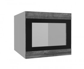 Лофт ВПГСФ 500 шкаф верхний горизонтальный со стеклом высокий с фотопечатью (Дуб бурый/корпус Серый) в Искитиме - iskitim.katalogmebeli.com | фото